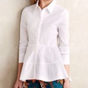 NWOT HD in Paris Button Down Peplum Top